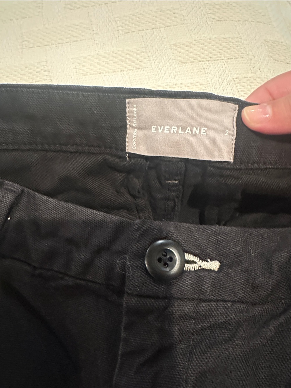 Everlane Curved Canvas Pant Sz 2 Black Cotton Minimalist Neutral Capsule Classic - Picture 10 of 13